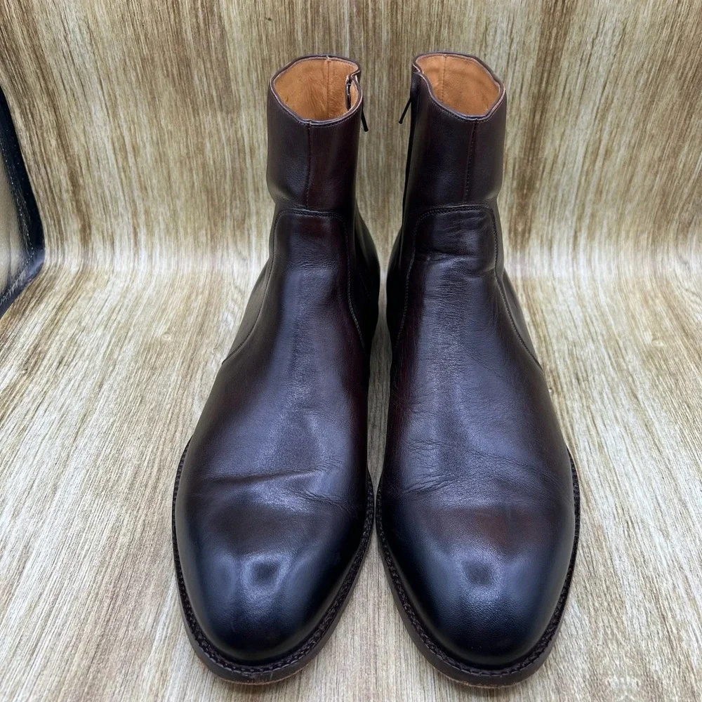 Beckett‎ Simonon Easton Boots Men's Size 14 Dark Brown Leather Side Zip Ankle